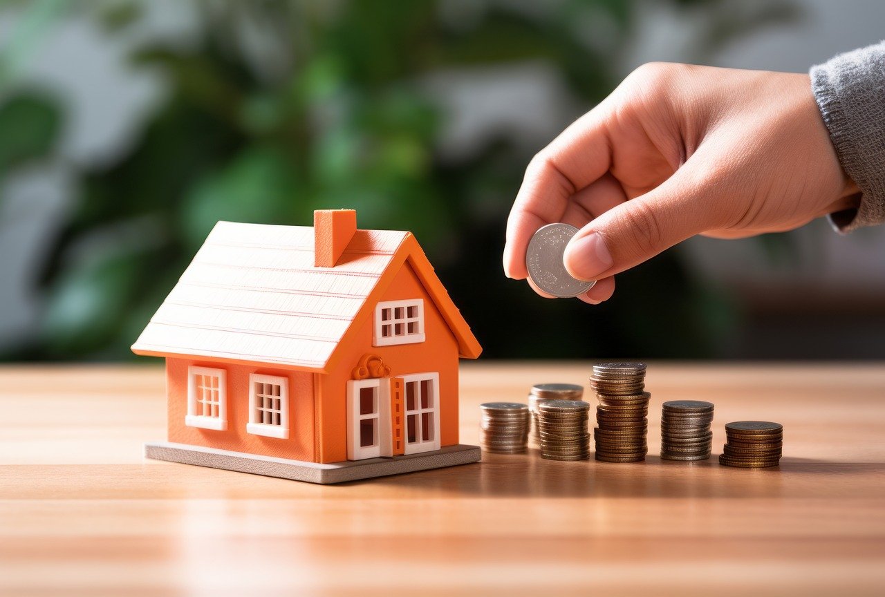 hand saving money to buy a house